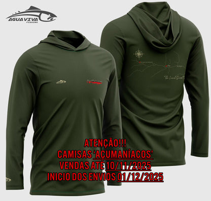 CAMISA DE CAPUZ PRÓ ANGLER POLIAMIDA AÇUMANÍACOS VERDE