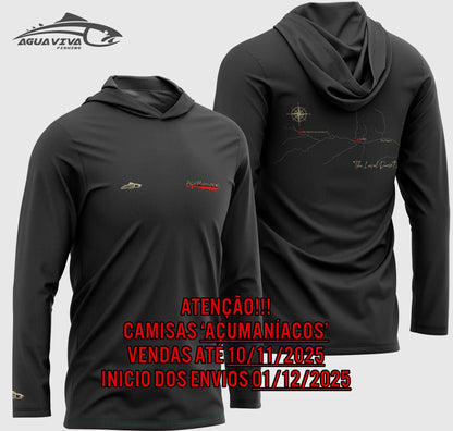CAMISA DE CAPUZ PRÓ ANGLER POLIAMIDA AÇUMANÍACOS CHUMBO