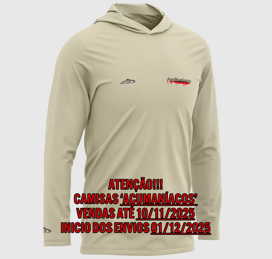 CAMISA DE CAPUZ PRÓ ANGLER POLIAMIDA AÇUMANÍACOS AREIA
