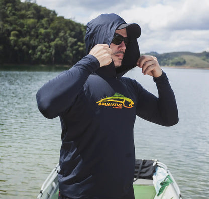 CAMISA DE CAPUZ PRÓ ANGLER POLIAMIDA AÇU