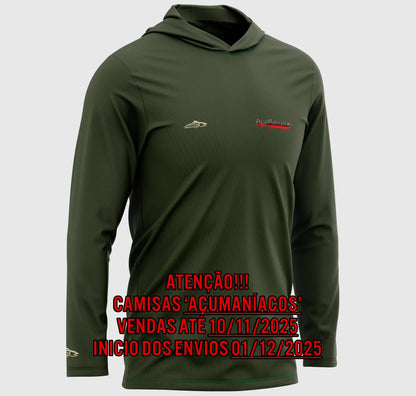 CAMISA DE CAPUZ PRÓ ANGLER POLIAMIDA AÇUMANÍACOS VERDE