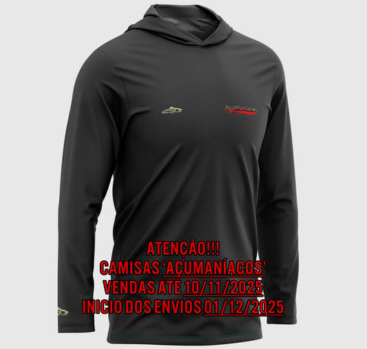 CAMISA DE CAPUZ PRÓ ANGLER POLIAMIDA AÇUMANÍACOS CHUMBO