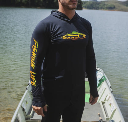 CAMISA DE CAPUZ PRÓ ANGLER POLIAMIDA AÇU