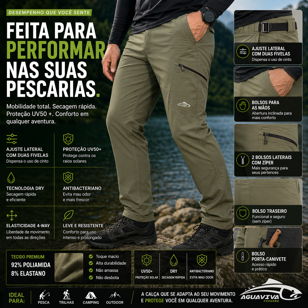 CALÇA EXPLORER EVO VERDE OLIVA